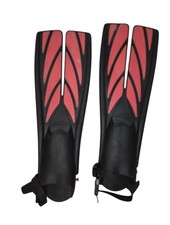 Atomic Aquatics XL Open Heel Split Fins w/ Adjustable Straps Natures Wing Red
