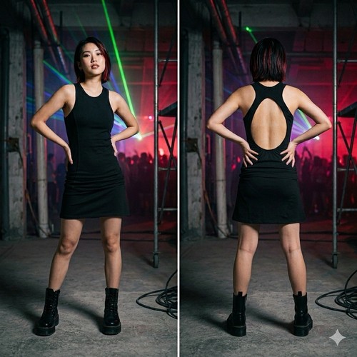 Mini Abito T by Alexander Wang Nero Ritaglio Racerback Taglia S - Foto 8 di 8
