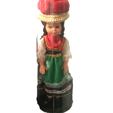Vintage Celluloid German Costume Doll Tourist Souvenirs Open Close Eyes