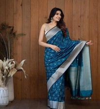 SARI INDIAN PAKISTANI WEDDING SAREE BLOUSE NEW DESIGNER BOLLYWOOD PARTY WEAR
