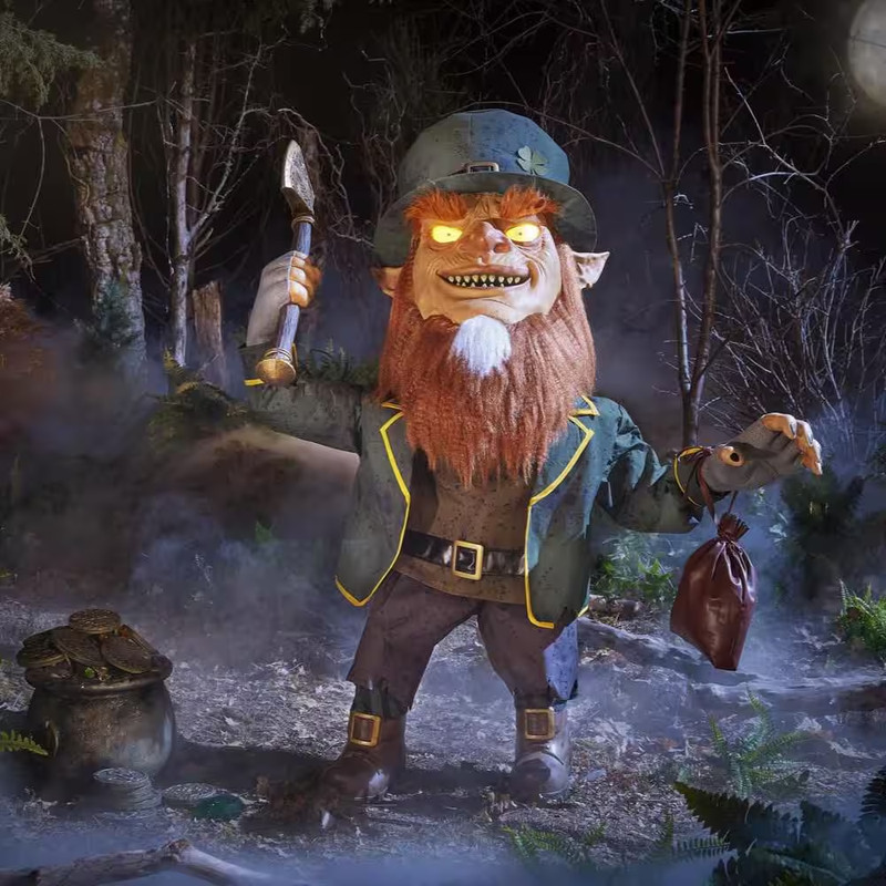 4.5 Ft Wicked Woods Animated LED Cursed Clover Halloween Animatronic Decoration
