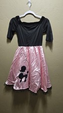CostumesUSA Girls 50s Poodle Skirt Costume Dress Pink Black Child Medium 8-10