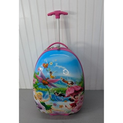 Heys Disney Fairies Tinkerbell Kids Hardside Rolling Suitcase Blue Pink Travel