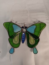Stained Glass Butterfly, 13" Wide, Great Condition, No Cracks, No Chips