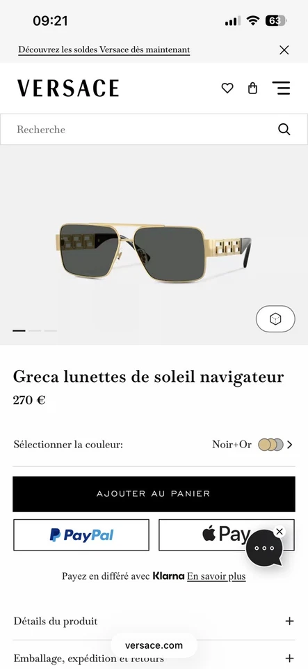 lunette de soleil homme Versace - Photo 4/4