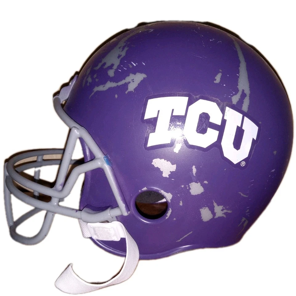 NCAA TCU Horned Frogs Purple Full Size Replica Football Helmet [Not For Play] - Image 3 of 4