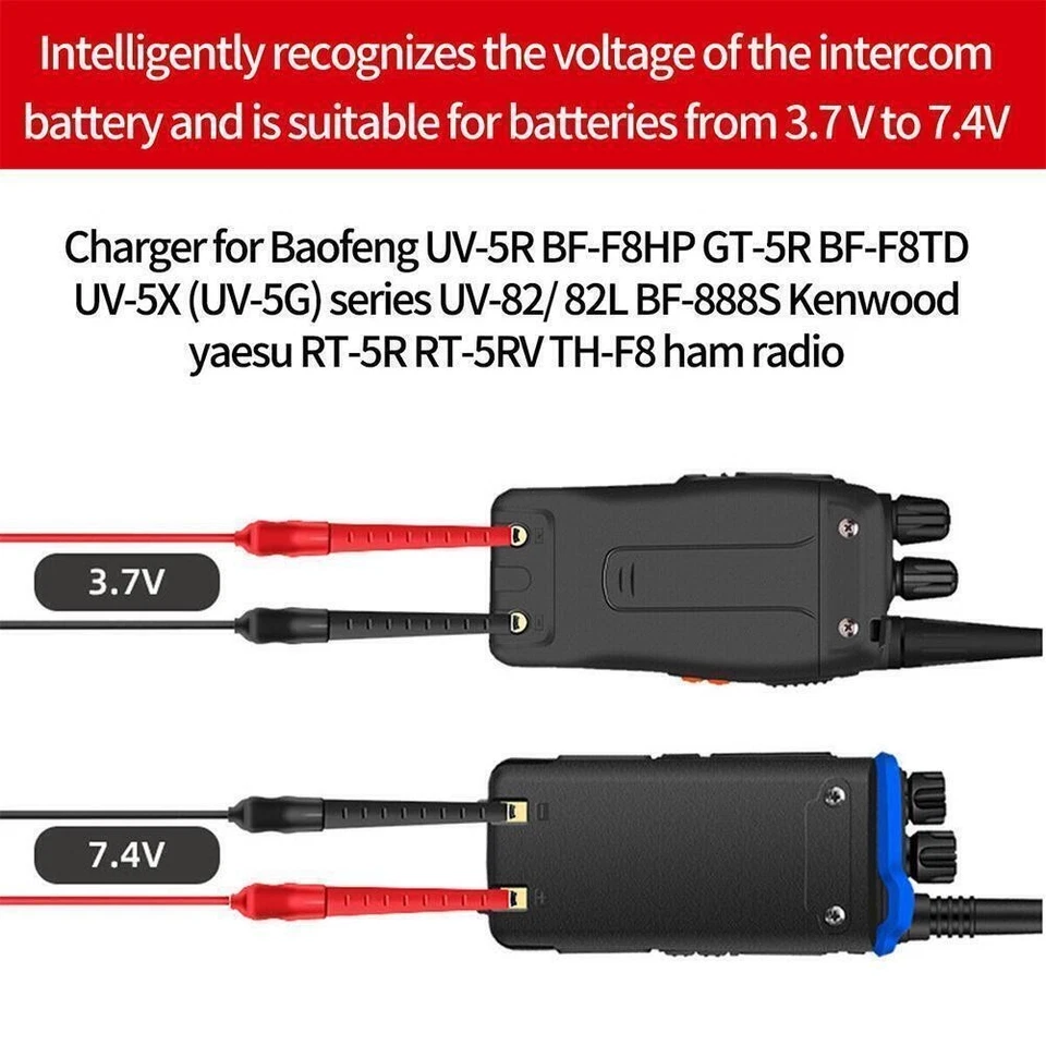 Universal USB Charger Cable For Baofeng TYT Walkie P8B Talkie Battery H2X8 N7V4 - Image 4 of 4