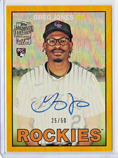 GREG JONES  2025 Topps Archives  '67 FAN FAVORITES AUTOGRAPH RC Gold Foil  /50