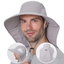 Outdoor Hiking Fishing Hat Summer Sun Protection Wide Brim Boonie Shade 50 UPF