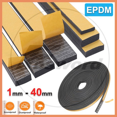 #ad Self Adhesive Backed EPDM Foam Sponge Rubber Strip Roll Tape Sticky Seal 1 40mm $85.19