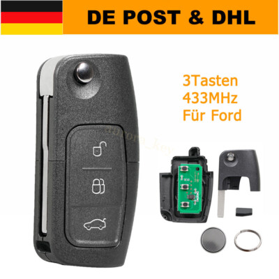 3Tasten Auto Funk Schlüssel Für Ford Focus Mondeo Fiesta S-Max C-Max Galaxy 4D60