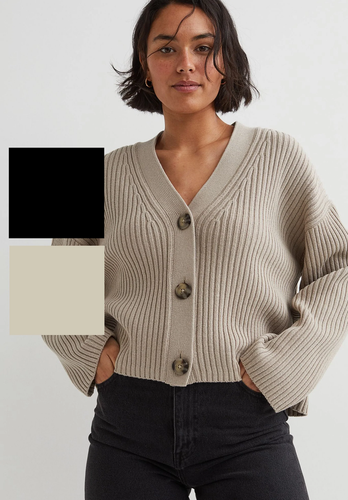 Ex H\u0026M Ladies Rib knit Cardigan Jumper 