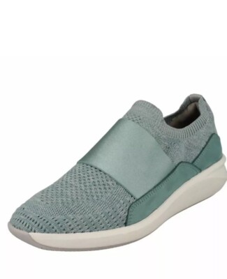 Clarks Ladies Un Rio Knit Elasticated Turquoise Trainers UK Size E EU  39 UK