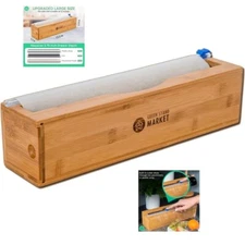 Plastic Wrap Dispenser with Cutter Fits 12" Rolls Saran Wrap, Cling Wrap, Foil