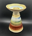 Vtg Haeger Pottery 7.5” Candle Holder #3184 Hand Painted Tuscan Sunrise Matte