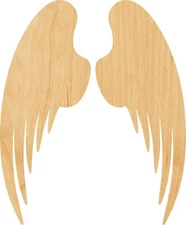 Angel Wings Laser Cut Out Wood Shape Craft Supply - Woodcraft Cutout