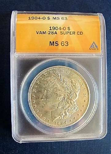 1904 O BU MORGAN DOLLAR VAM 28a TRIGGER Doubled Reverse Legend Clashed Obverse G