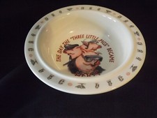 BABY BOWL Harley Davidson "THREE LITTLE PIGS" baby suction BOWL 6.25" diameter