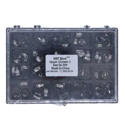 80Pcs Dental Orthodontic 16#-35 Bands with Buccal Tube 1st Molar MBT.022 U2/L1