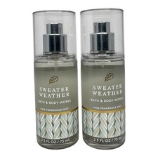  2 Bath  Body Works SWEATER WEATHER Fragrance Mist Spray Travel Size 2.5 oz