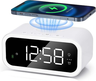 Digital Alarm Clock with Wireless Charging,Alarm Clocks Bedside