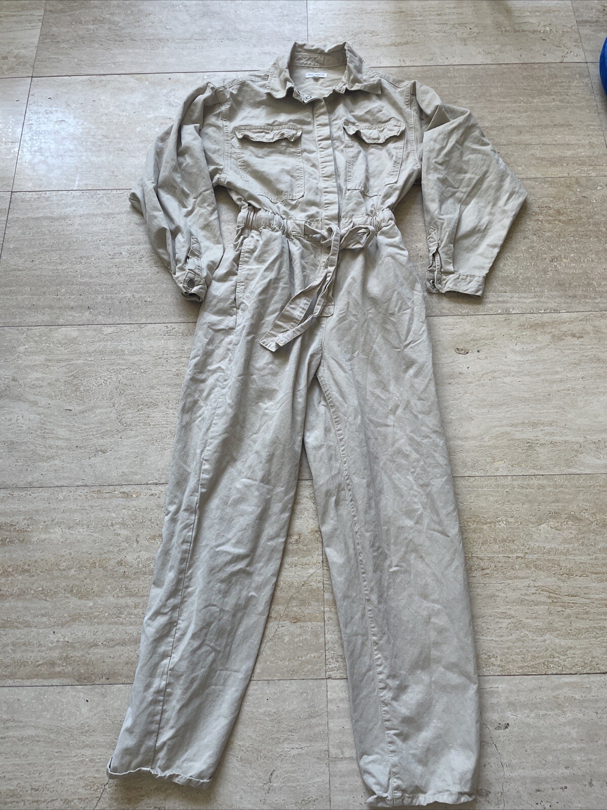 Good American Beige Solid Elastic Cinched Long Sl… - image 1