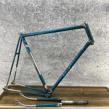 Vintage OLMO Frame Set 63 60 cm BENT Campagnolo Lugged Steel Blue Italy 120 mm