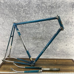 Vintage OLMO Frame Set 63 60 cm BENT Campagnolo Lugged Steel Blue Italy 120 mm