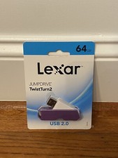 Lexar JumpDrive TwistTurn 64GB USB 2.0 Flash Drive, Purple New Sealed