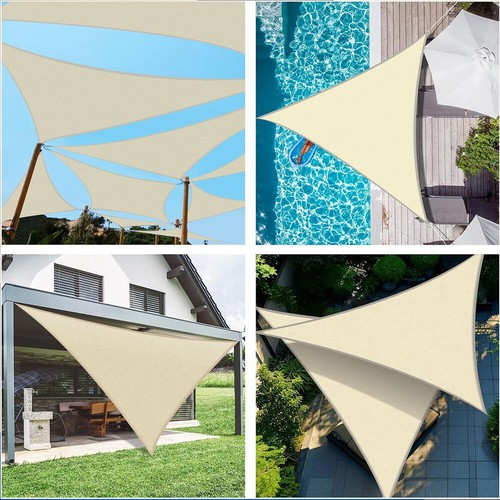 Waterproof Sun Shade Sail Triangle Canopy Shelter Cover Garden Pool Yard Outdoor - Picture 8 of 12
