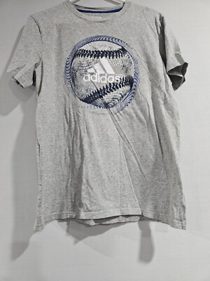 ADIDAS   the go tee  Baseball Graphic youth gray t shirt size XL