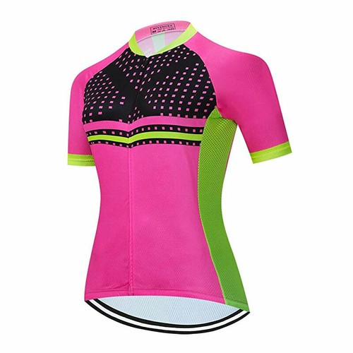 Ladies Cycling Jersey Full Zip Sleeve Women's Summer Bike Cycle Top Pink | eBay