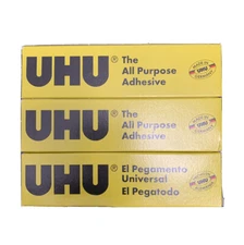 3 UHU Glue 35 ml. All Purpose Adhesive Tube Crystal Clear All Materials Repair