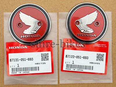 Original Honda runde Metallabzeichen (Paar) für Honda Motorrad & Custom Cafe Racer