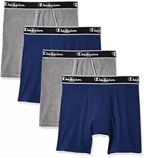 [Champion] Elite X-temp Men's 4-Pack Boxer Briefs, Blue/Gray, Large