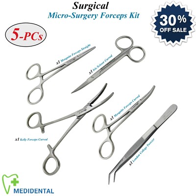 5-teiliges Mikrochirurgie Instrumente Kit Thermostat Pinzette Pinzette Chirurgiche Labor CE
