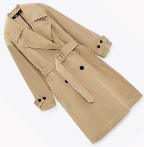 ZARA NEW WOMAN TRENCH COAT WITH BELT 