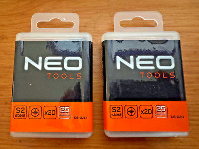 2 Boxen - 40 x NEO TOOLS PZ2 BITS 25mm 40 Stück S2 06-020 - 742a