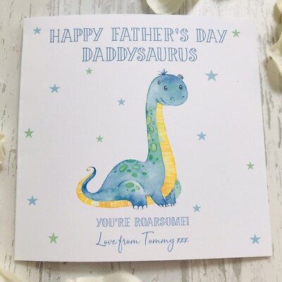 Personalised Daddysaurus Dinosaur Fathers Day Card Daddy