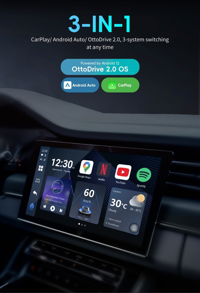 Ottocast P3 Lite 3-IN-1 Android 12 AIBox Wireless