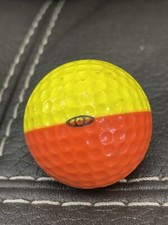 Vintage Ping Karsten Two Tone Golf Ball - Orange  Yellow