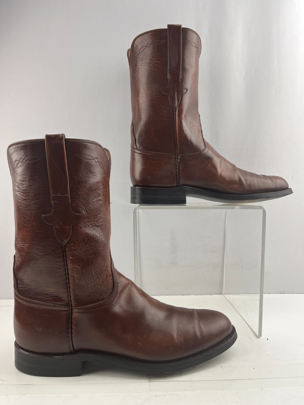 Men's Lucchese Brown Leather Round Toe 