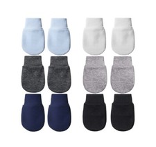 6 Pairs Newborn Baby Mittens No Scratch Infant Anti Scratch Unisex Cotton