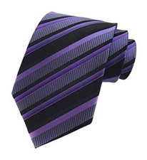 Men's Gingham Check Stripe Ties Pattern Business Formal One Size Purple Black