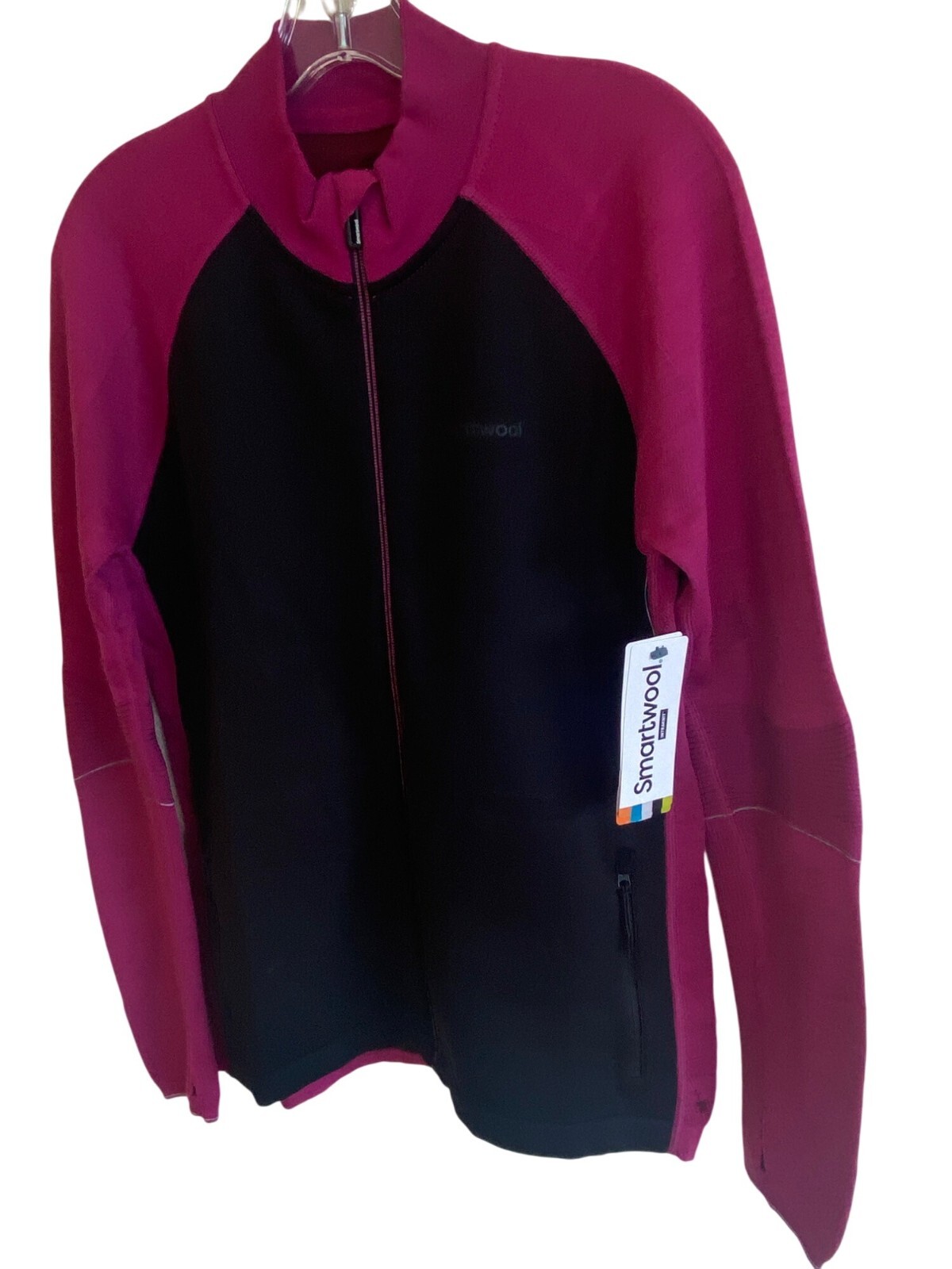 NWT Smartwool Women's Intraknit Merino Sport Full Zip Jacket Large Fuchia $230
