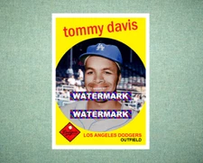 Tommy Davis Los Angeles Dodgers 1959 Style Custom Baseball Art Card
