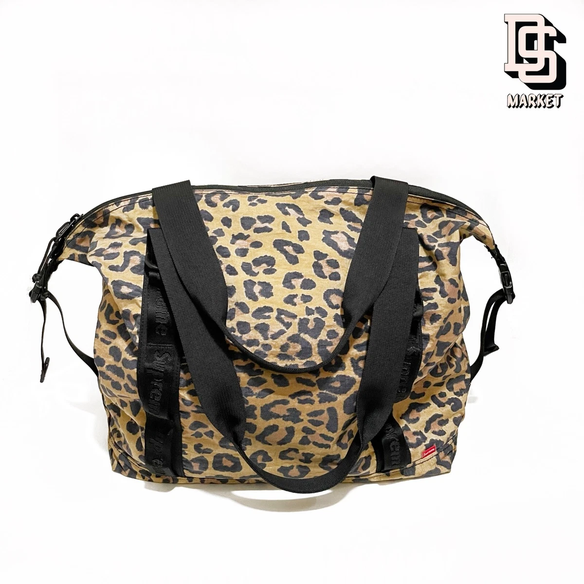 SUPREME LEOPARD ZIP TOTE BAG FW20 BOX LOGO CORDURA NYLON DUFFLE