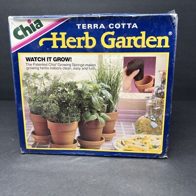 Chia Herb Garden Terra Cotta NIB 1995 Watch It Grow