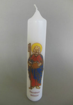 Apostel Kerze Heiliger Jacobus minor Apostel Jesu 25 cm hoch Druckstelle