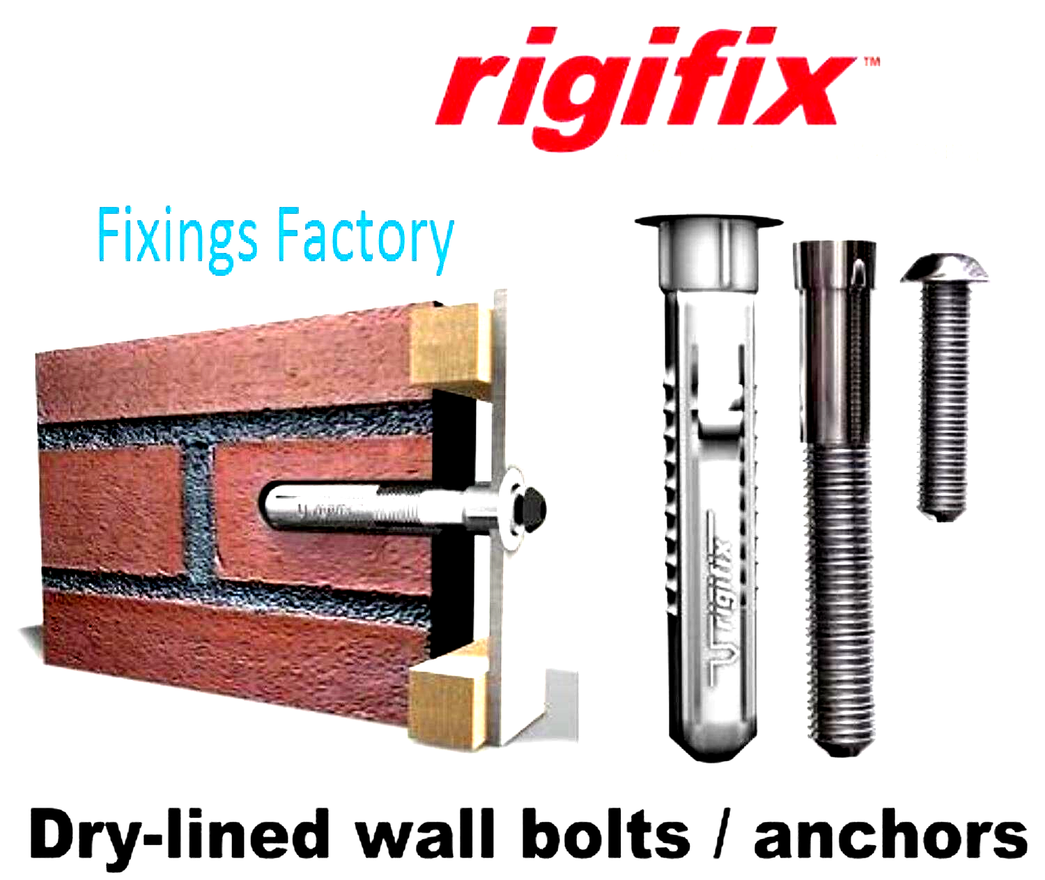 M6 RIGIFIX Heavy Duty Anchor Drywall Fixing Cavity walls Genuine